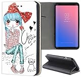 Samsung Galaxy S5 / S5 Neo Hülle Premium Smart Einseitig Flipcover Hülle Samsung S5 Neo Flip Case Handyhülle Samsung S5 Motiv (1433 Girl Cartoon Zeichentrick Anime)