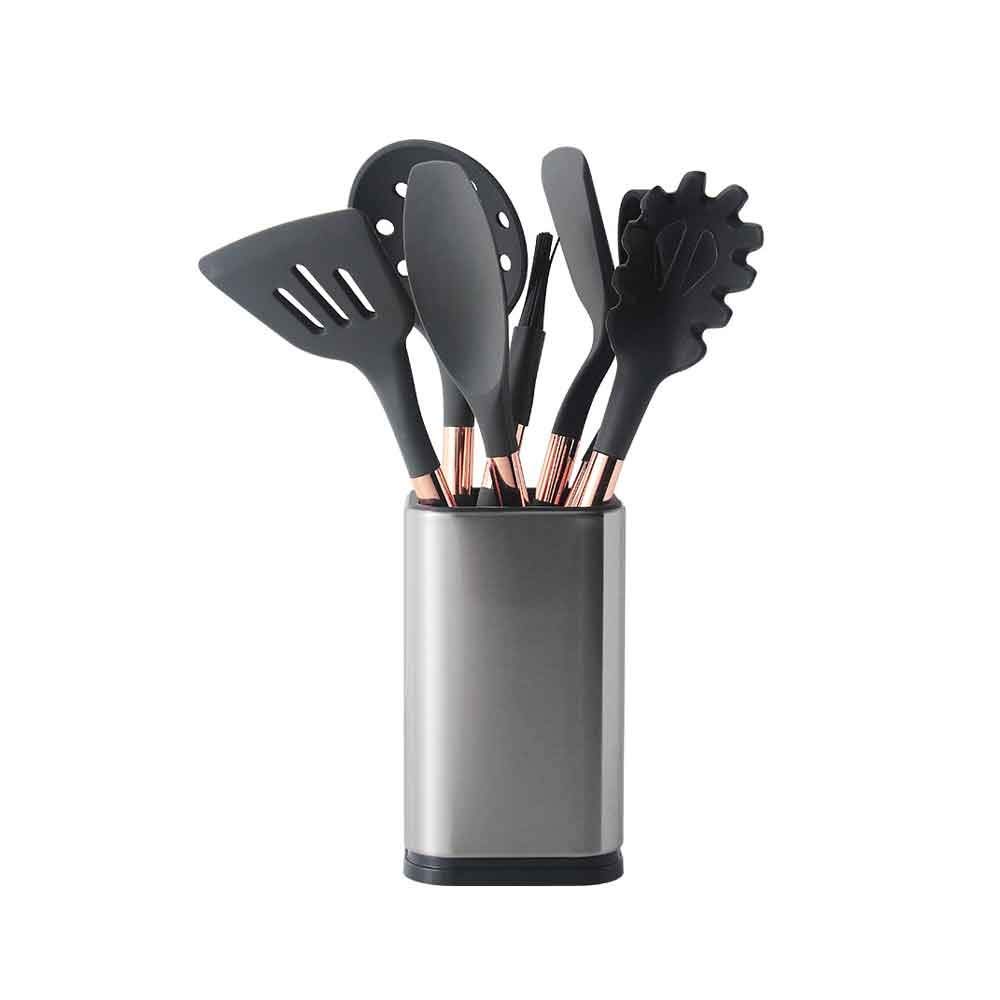 10 pezzi utensili da cucina in silicone set spatola antiaderente pala manico in acciaio inossidabile strumenti da cucina set utensili da cucina