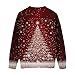 Christmas Sweater Kids Christmas Tree Print Crew Neck Knit Pullover Sweaters Size 14-16 Long Sleeve Winter Xmas Santa Claus Print Fit Boys Sleeve Shirts Size 10-12 Athletic Fall Tops Deep Red 110