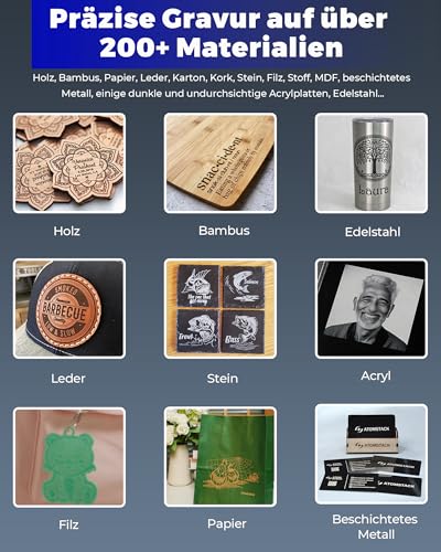 ATOMSTACK P1 Geschlossener Lasergravierer, Mini Laser Graviermaschine, 5W Tragbarer Laserschneider für Holzarbeiten, Kostenlose AtomStack App und Software, 110×110mm Gravurbereich (Einzel-laser)