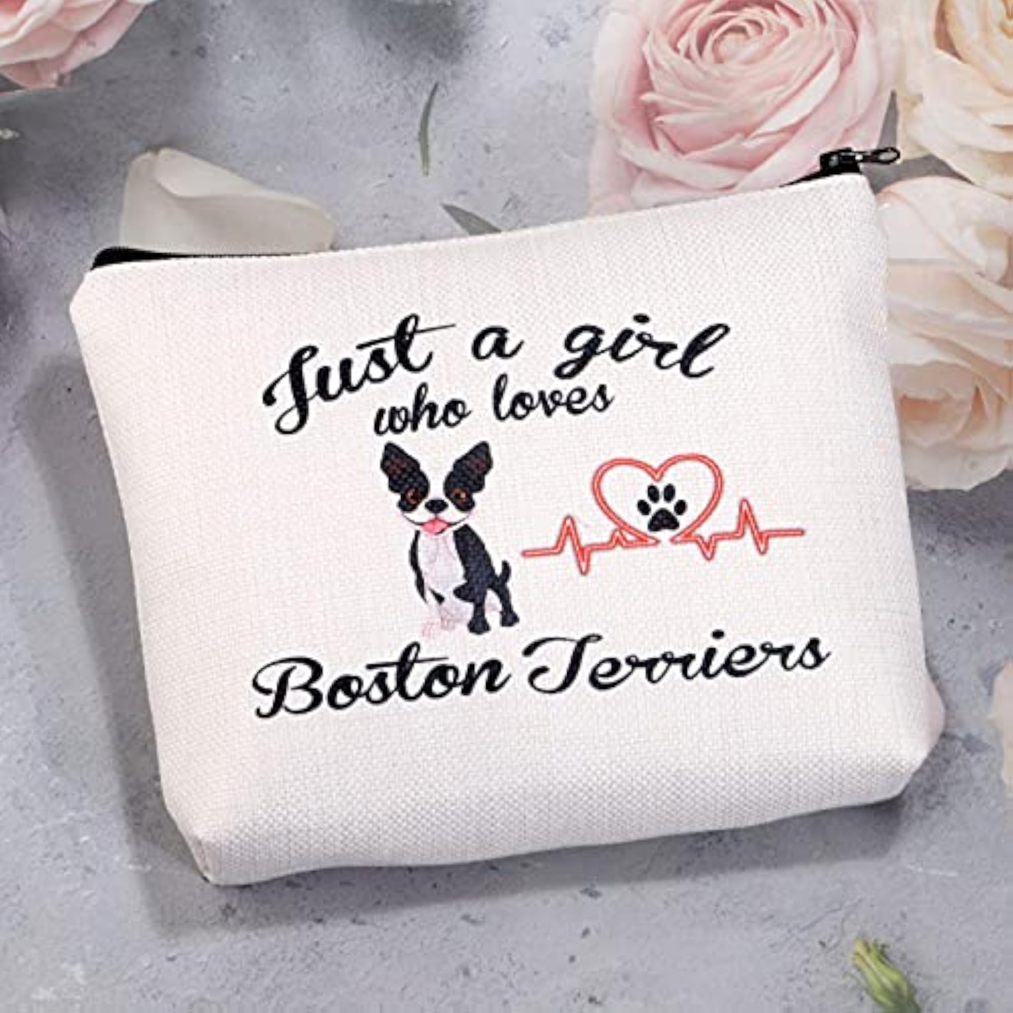 Boston Terrier Makeup Bag, Travel Toiletries Pouch
