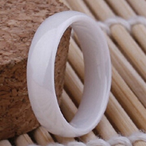 8mm Black White Ceramic Ring Plain Wedding Band3