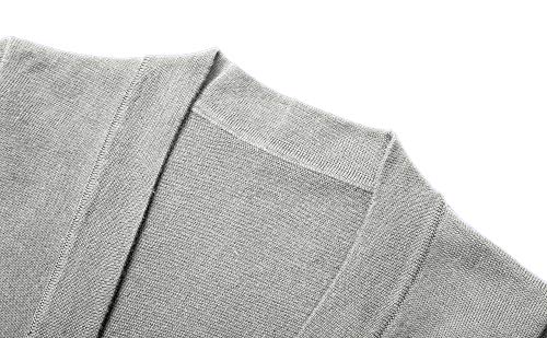Urban Coco Women's Long Sleeve Open Front Knit Cardigan Sweater (S, Light Grey) #TOP3
