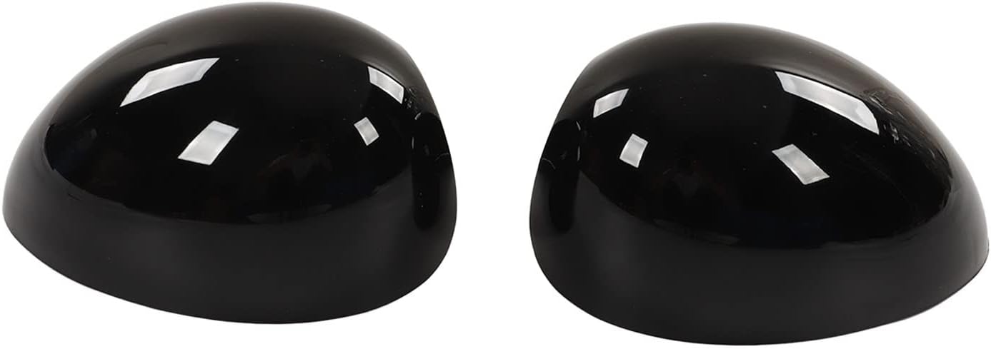 Rearview Mirror Cover 2Pcs Glossy Black Side Wing Mirror Cap Replacement for Mini R55 R56 R57 R58 R59 R60 R61 2007-2016, Exterior Car Door Mirror Cover Left Right Manual Folding Only
