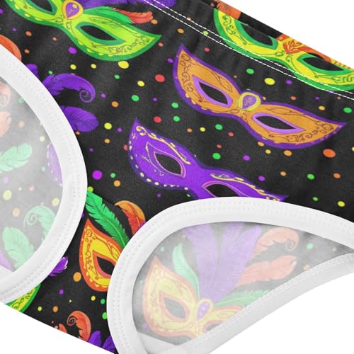 Joisal Funny Toddlers Underwear Floral 2t Cotton Cute Panties Girl Colorful Carnival Masks Black Briefs Girls Undies4