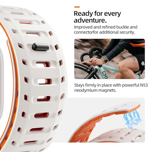 Image of X-it Magnetic Watch Band for Apple Watch Ultra 49mm, 46mm /45mm /44mm, Silicone Sport Strap with Strong Magnet for Men and Women, Compatible with Apple Watch Series 11 /10 /9 /8 /7 /6 /5 /4 /3 /2 /1 and SE