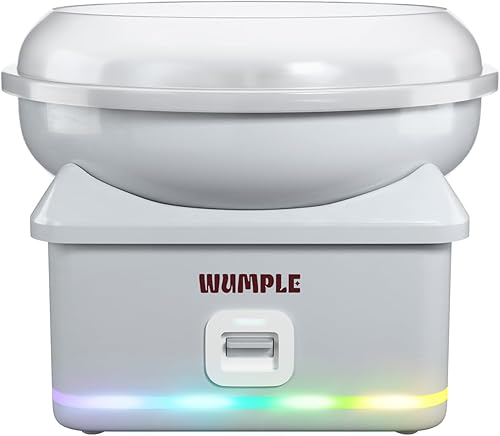 Máquina de Algodón de Azúcar con Luces LED, Calentamiento Rápido, Máquina Eléctrica con Tazón Tapado para Fiestas, Hogar y Negocio (Gris)