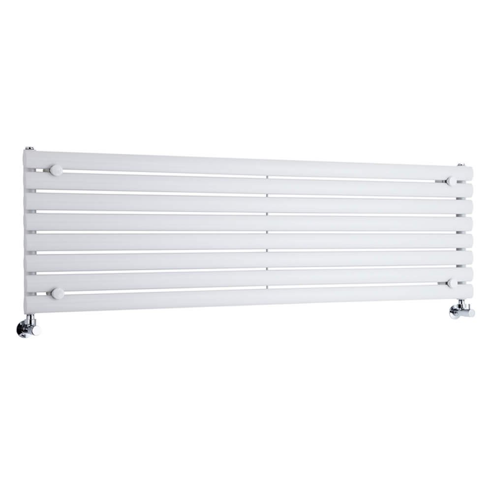 Milano White Horizontal Single Oval Panel Radiator 472 x 1600mm — image 1