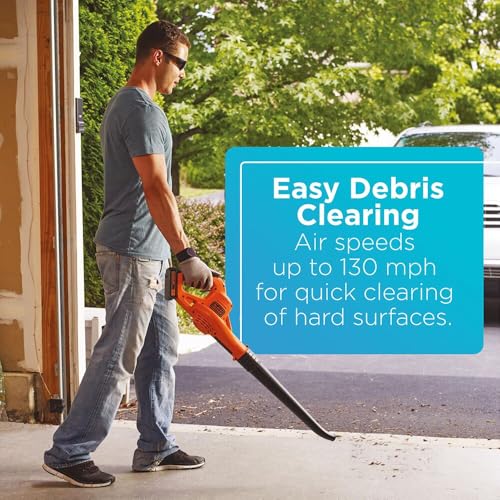 BLACK+DECKER LSW221 20V MAX Lithium Cordless Leaf Blower Sweeper