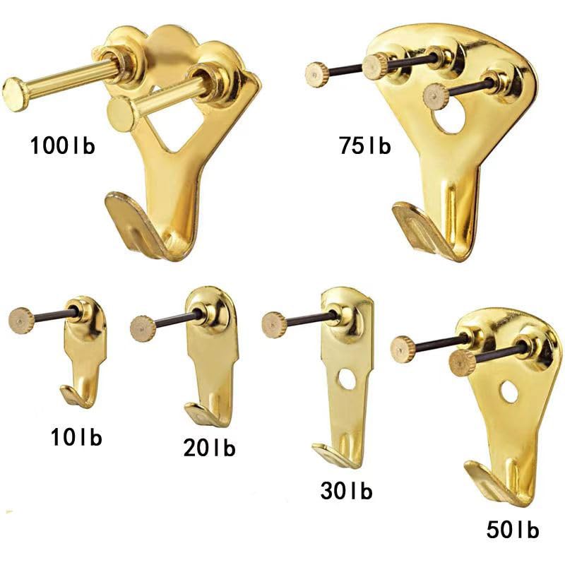 Image of 10Sets Heavy Duty Picture Hangers Kit with Nails Professional Picture Hooks Hangers, 100lb Wall Hangers, Wall Hanging Kit for Drywall /Wooden Office Pictures,House Decoration