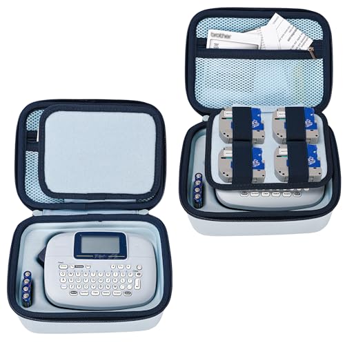 CROTIRAD Hard Storage Travel Case Compatible with Brother PT-M95 P-Touch Monochrome Label Maker, Storage Holder Carrying Organizer Bag for Label Tapes, Batteries, CASE ONLY, Blue
