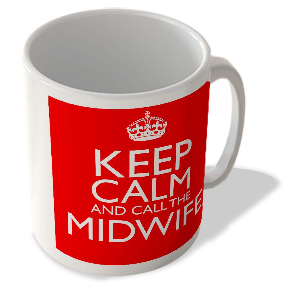 Mcmug White - Keep Calm And Call The Midwife - Mug, Ceramic, 11Fl.oz.