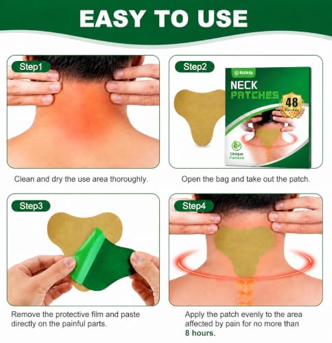 Image of Pain Relief Patches, 48 Pcs Neck Pain Relief, Wormwood, 12-Hour Use
