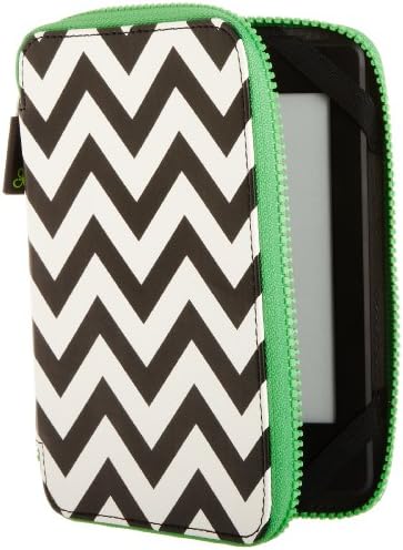 PUNCHCASE By Leslie Hsu Ace Zip Around Cover, Black/White Chevron (fits Kindle, Paperwhite, and Touch)