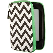 PUNCHCASE By Leslie Hsu Ace Zip Around Cover, Black/White Chevron fits Kindle, Paperwhite, and Touch