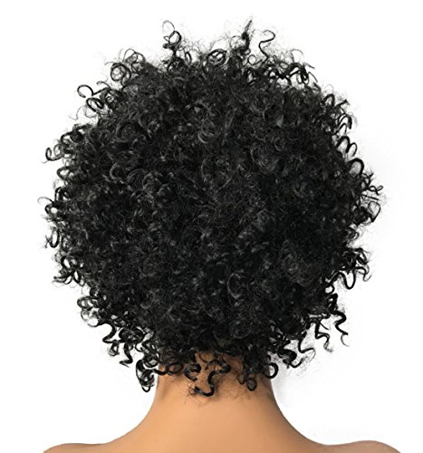 Wiginway Black Short Afro Curly Hair Wigs for Black Women Natural Looking Fashion African American Wigs Synthetic 8 Inch - Image 4