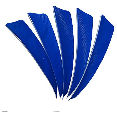 SHARROW 50pcs Blue Turkey Arrow Feathers Cover