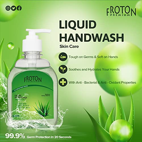Image of Organic pH-Balance Moisturizing Aloevera Liquid Hand Wash with Refreshing Fragrance, Complete Protection for Soft & Gentle Hands 250ml (Aloe Vera (Pack of 2))