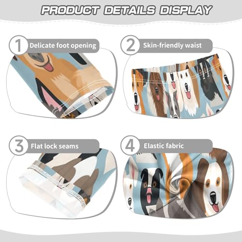 Toddler Girls Leggings Printed Yoga Pants Leggings Yellow Brown Dog for Kids3