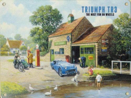 Gfjqjh Triumph Tr3 British Sports Car Metal Plaque Tin Sign Retro Vintage Nostalgic Retro Wall Home Bar Pub Vintage Cafe Decor, 8X12 Inch