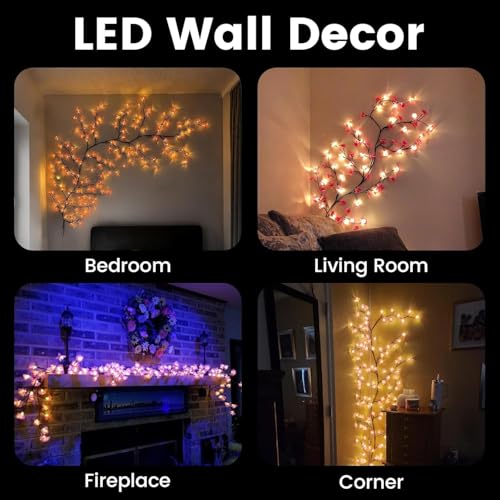 Guirlande fleurs de cerisier LED USB pour eclairage mural doux - 7