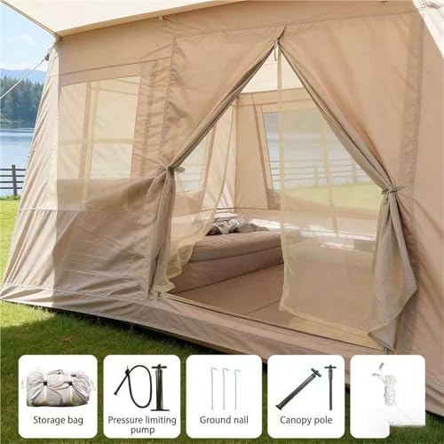Carpa hinchable para camping, 4 estaciones, impermeable y resistente al viento miniatura 2