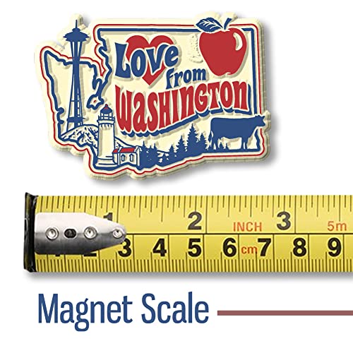 Imán vintage Love from Washington 3D de caucho miniatura 2