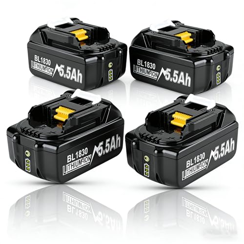 Batterie compatible Makita 18V BL1850 BL1830B accu de remplacement 5500mAh pour outil LXT