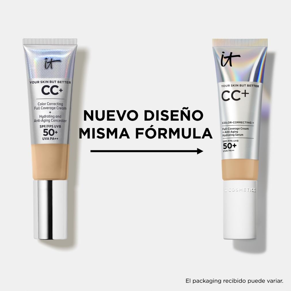 IT Cosmetics, Base de Maquillaje, Tratamiento Antiedad e Hidratante con SPF50+, Cobertura Total, Acabado Natural, 12 Tonos Disponibles, Medium, YSBB CC+, 12ml — view 6