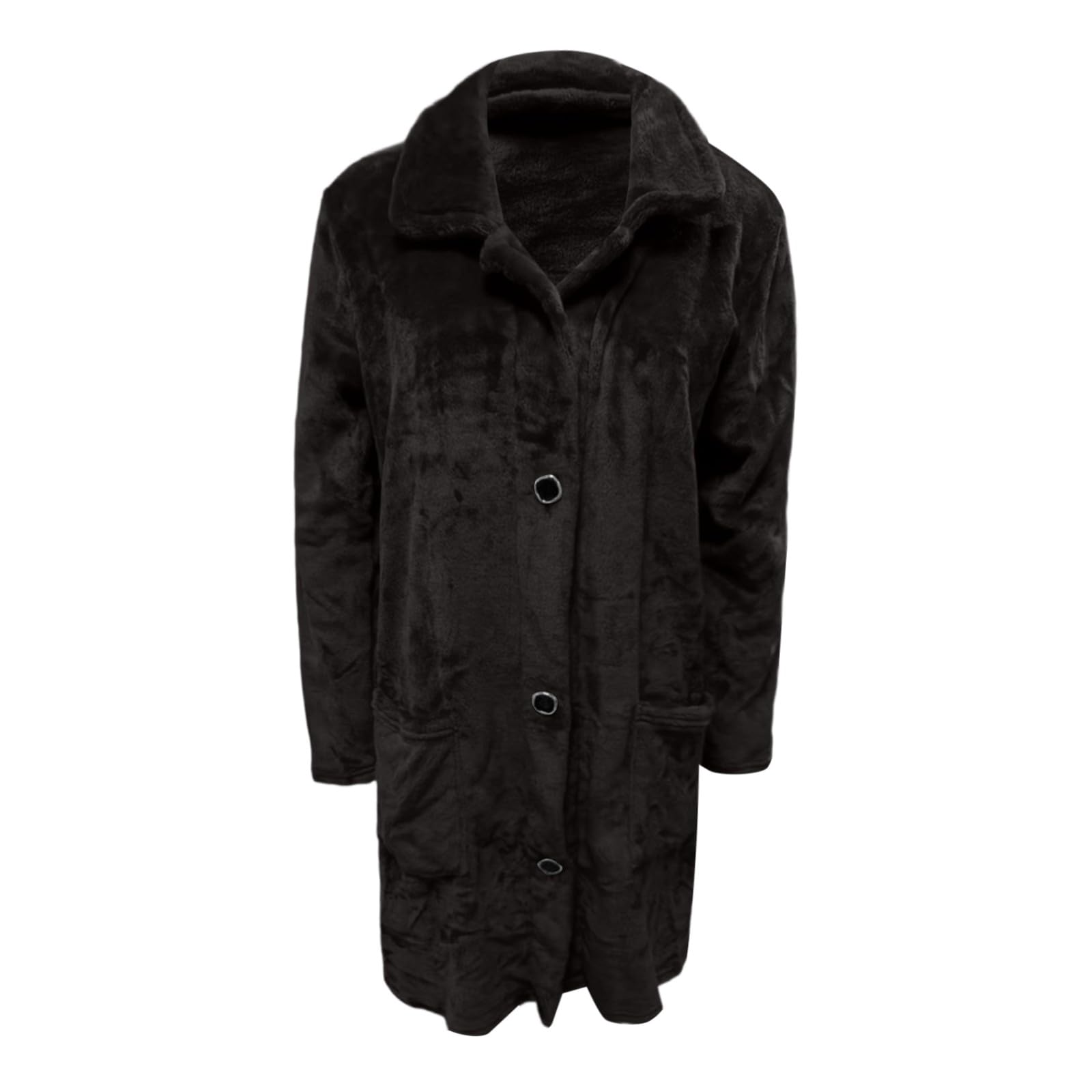 Giacca Donna Invernale Trench Lungo con Petto a Cappotto, Taglie Forti, con Revers e Tasche, per Abbigliamento Casual Autunnale e Invernale Università