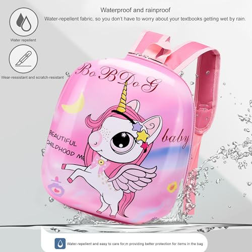 Image of BabyMoon Eggshell Multipurpose Kids Backpack | Children's School Bag for Boys & Girl's | Kids Travel Backpack | Unicorn Pink