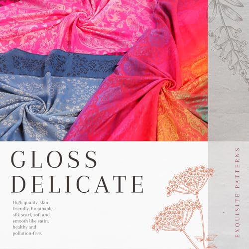 3 Pieces Silk Scarf Pashmina Shawl Wraps Head Scarf for Women2