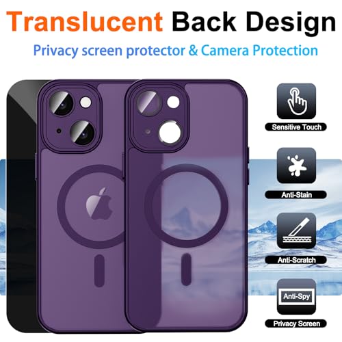 Image of for iPhone 15 Plus Case with Privacy Screen Protector, Purple