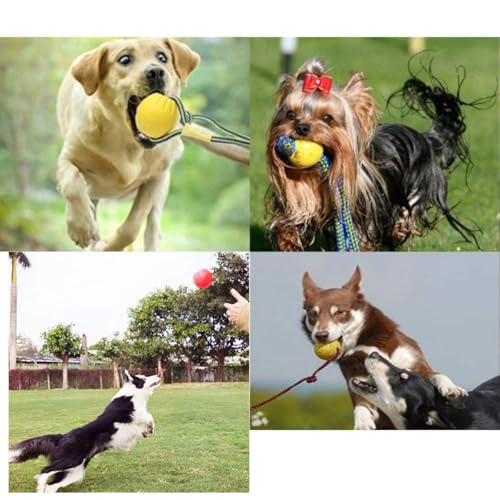Image of Petarchi RuffFoam Rope Ball Dog Toy | Interactive Pet Toy for Training Tug Chew & Fetch | Improves Dental Health | Non-Toxic & Floatable | Indoor & Outdoor Play (Large - 9cm Diameter)
