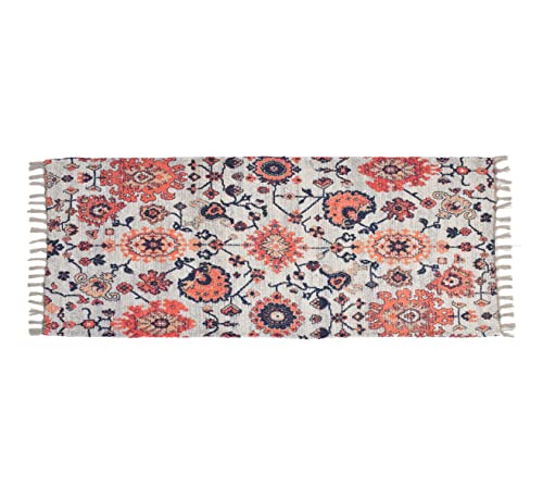 Image of HOMADORN Handmade Sustainable Printed Modern Dhurrie /Rugs /Carpet upcycled from Scrap Fabric for Living Room /Bedside Runner for Enhanced Decor (2x5 feet)