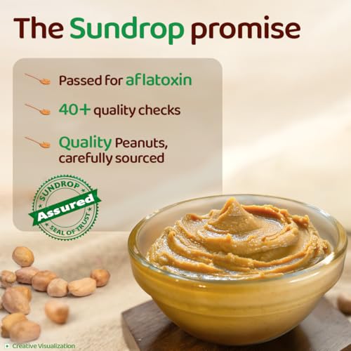 Image of Sundrop Peanut Butter Natural | Crunchy | 924 grams | With 28% Protein | No Added Hydrogenated Oil, Sugar and Salt | Good for Heart Health | Great Value per Gram of Protein (Pack of 3)