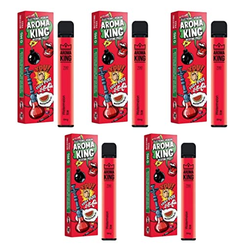 5 x Aroma King/AK E-Shisha OHNE Nikotin, E-Zigarette, 700 Züge. WATERMELONE ICE: eisige Wassermelone