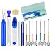 Embroidery Punch Needle Kit, 16 Pieces Punch Needle Tool, Punch Needle Supplies with Embroidery Tool Case, 2 Sizes Beading Needles with Storage Tube, Big Seam Ripper, Scissors for Floss Poking