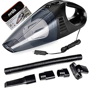 AYSIS Car Vacuum Cleaner Plastic Powerful Portable & Corded High Power for Quick Car Cleaning, DC 12V, 120W 5000PA,Black…