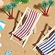 18 Stück Strand Deko, Mini Stranddekorationen Mini Liegestuhl Deko, Kleine Palme Sonnenschirm Strandkorb Miniatur Deko, Strand und Meer für DIY Zen Garten Dekoration Geschenk