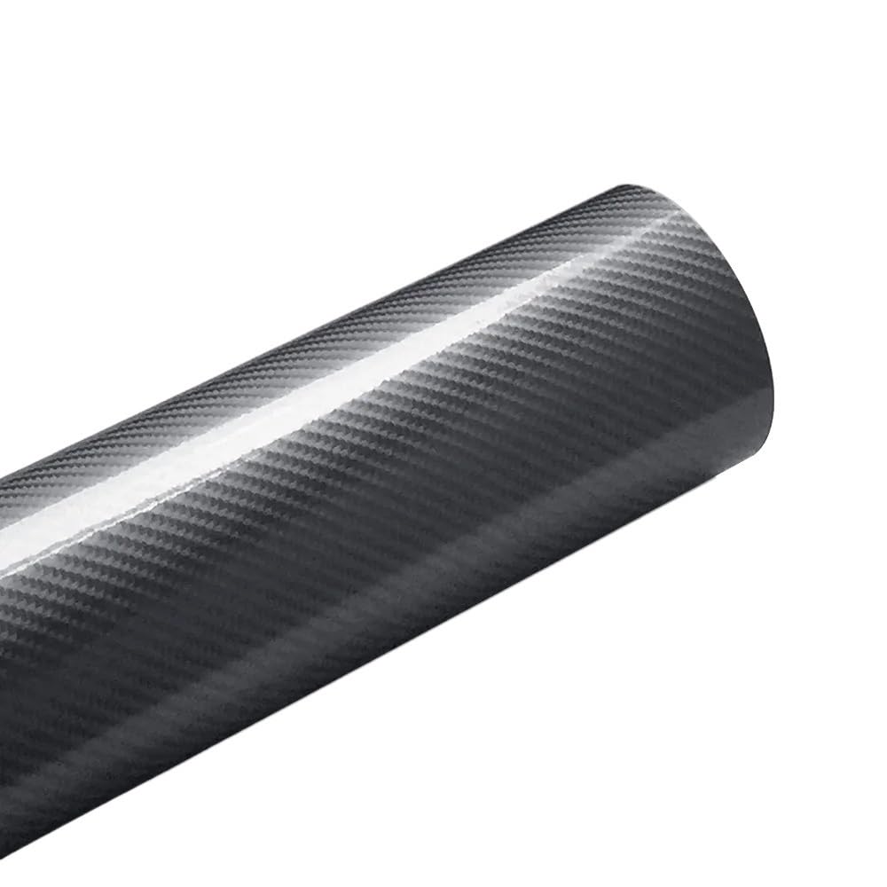 Film vinyle fibre de carbone 5D gris brillant 50x300 cm pour covering voiture et moto