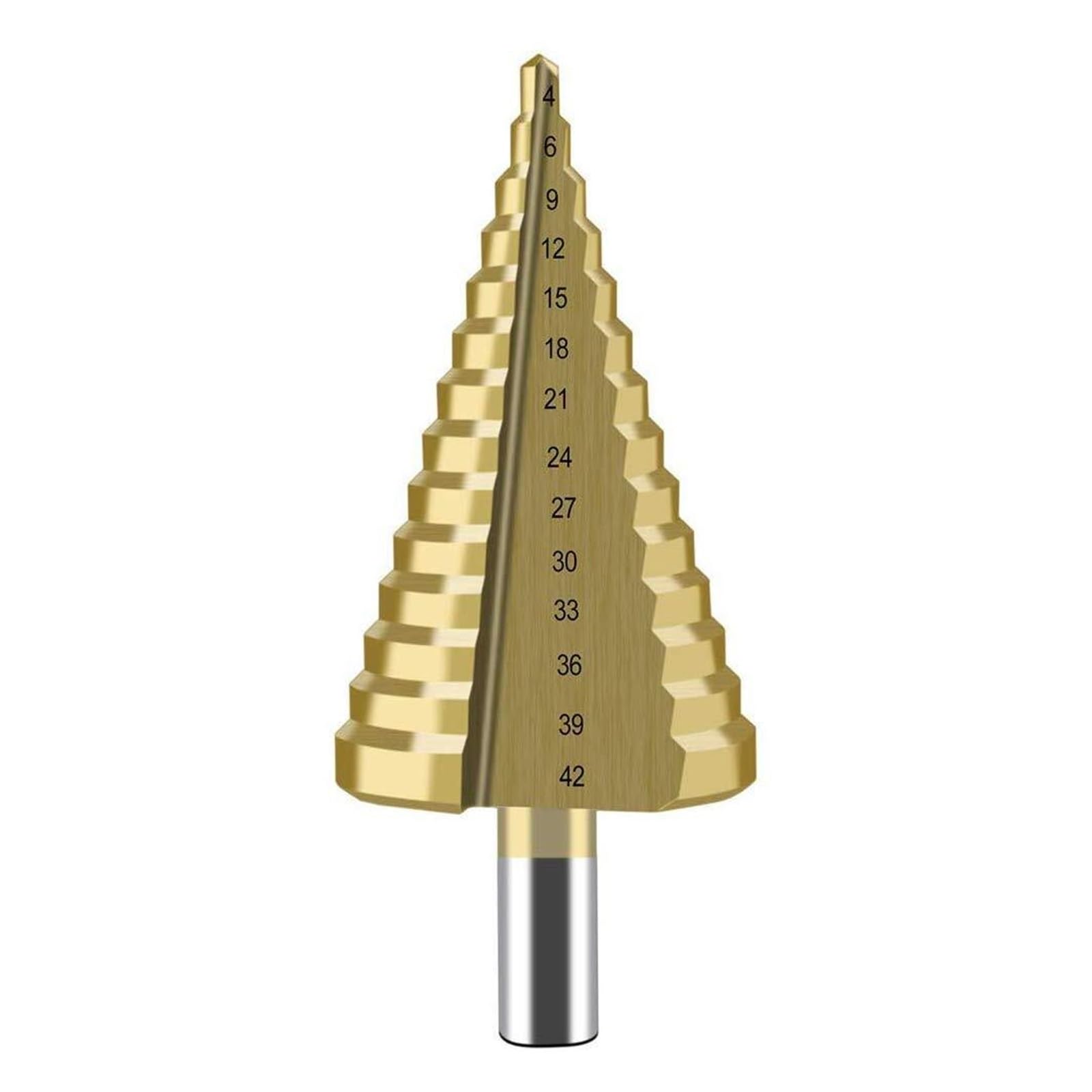 Wiertła do metalu, wiertło spiralne z rowkiem, wiertło stopniowe powlekane 4-42 mm, 14-stopniowe narzędzie do wiercenia otworów do metalu i drewna