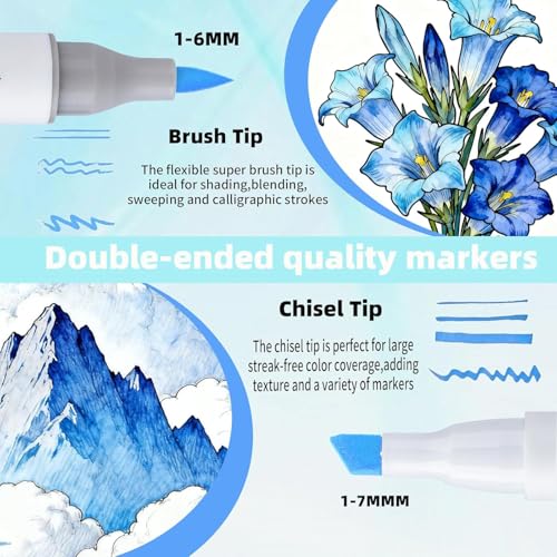 Image of Corslet Dual Tip Colorful Art Markers Sketch Pens 30 Colors with Carrying Case For Painting Sketching Calligraphy Drawing, Chisel & Fine Tip Permanent Colouring Marker For Kids Adult, Multicolor (30)