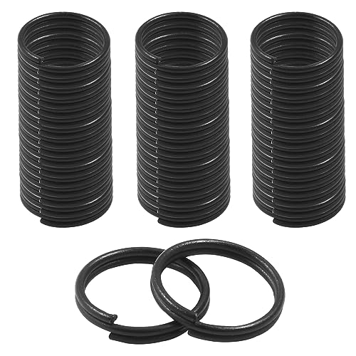 Rierdge Metal Split Rings 50Pcs 10mm Black Small Round Key Rings for Home Car Office Keys Organization DIY Crafts Accessories