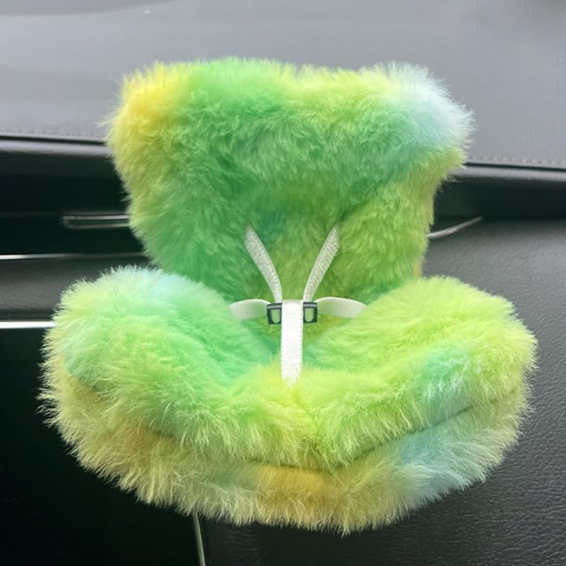 NUJOLI Car Seat with Soft Furry Cushion for 10-17cm Dolls, La-bu Accessories, Car Air Vent Decor, Includes Seat Leg for Desktop Display — image 1