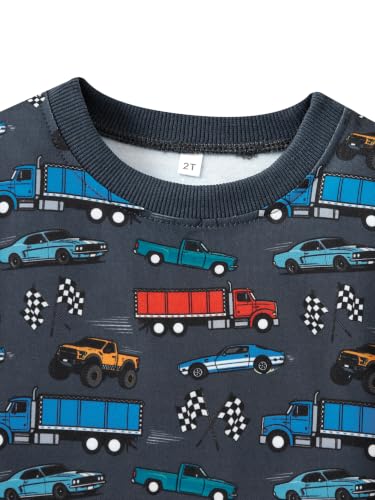 Image of Akyzic Boys Sweatshirts Cotton Long Sleeve Crewneck Pullover Toddler Kids Winter Warm Shirt Sweater Tops 3t-8t