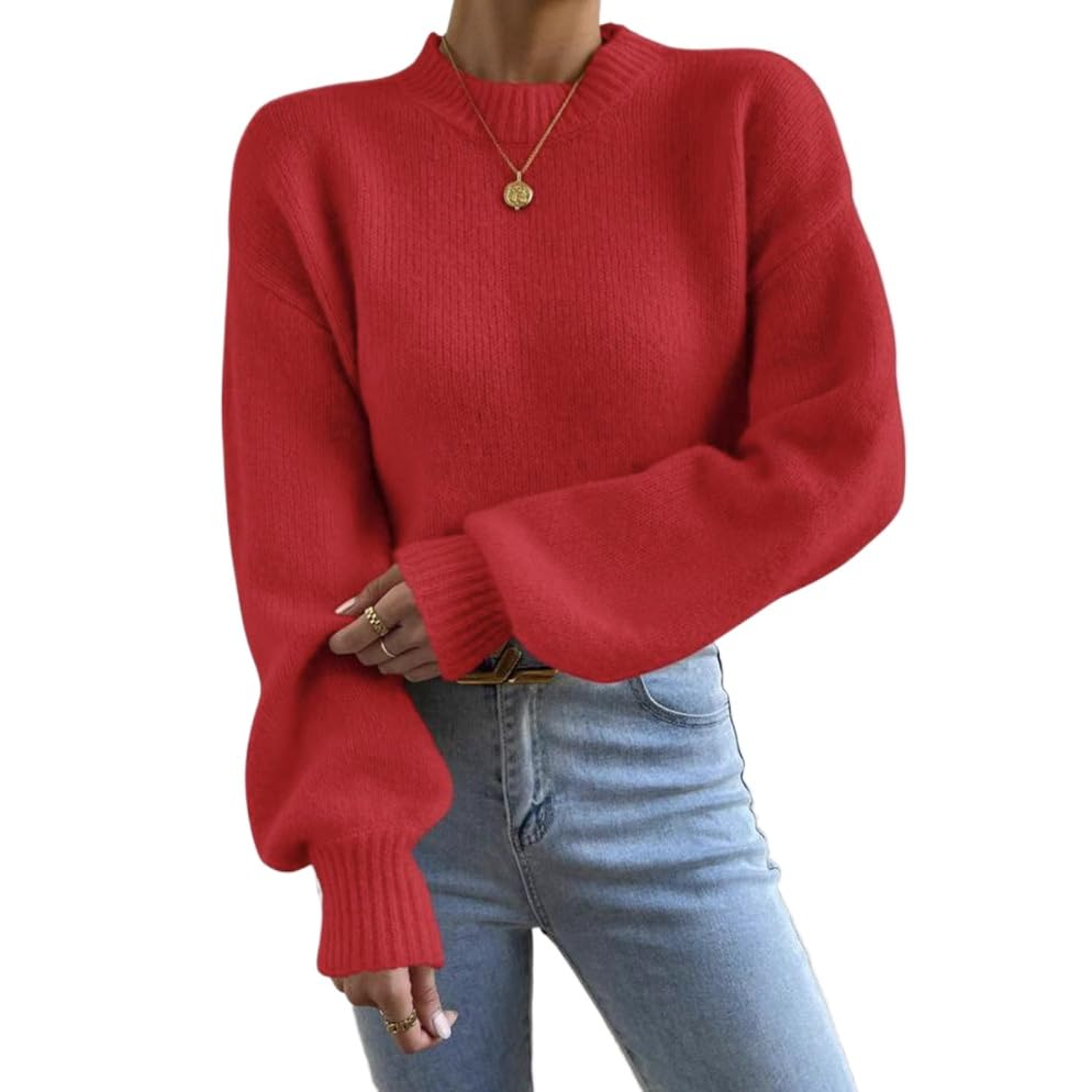 Pullover Sweaters for Women Slouchy Cowl Neck Sweatshirts Turtleneck Long Sleeve Oversized Chunky Sweater Y2k