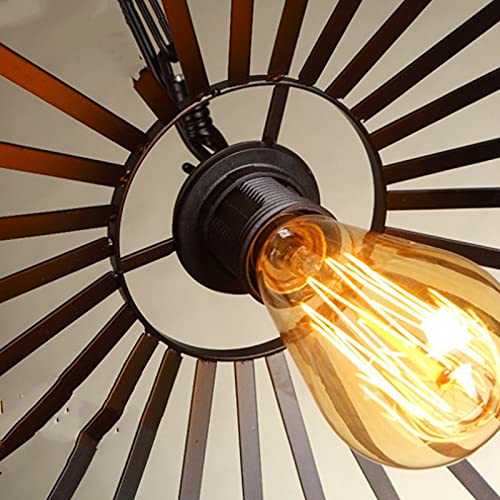 Lustre LED style industriel en corde de chanvre pour éclairage de table
