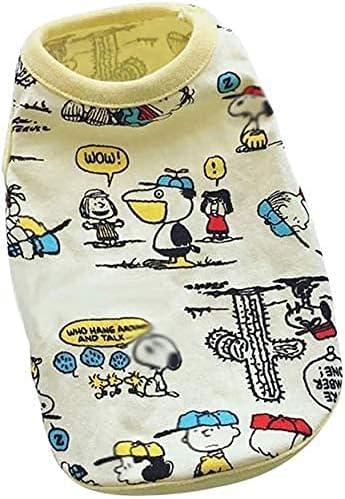 モデル着用 注目アイテム 犬服 ペット服 春夏 Tシャツ ドッグウェア 洋服 可愛い スヌーピー ベスト パジャマ カップ ル服 スポーツ服 タンクトップ 柔らかい 綿製 袖なし通気 涼やか 犬の服 犬用コスチューム カップル服 人気 仮装 ファッション 小型 中型犬服 猫服 お