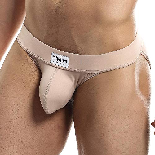Mens Bikini Underwear Waistband Designer Brief Low Rise Lightweight G-String (Nude, S) #TOP2